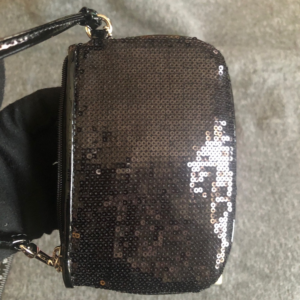 Coach Black Sequin Wristlet with Silver Hardware - Picture 12 of 15